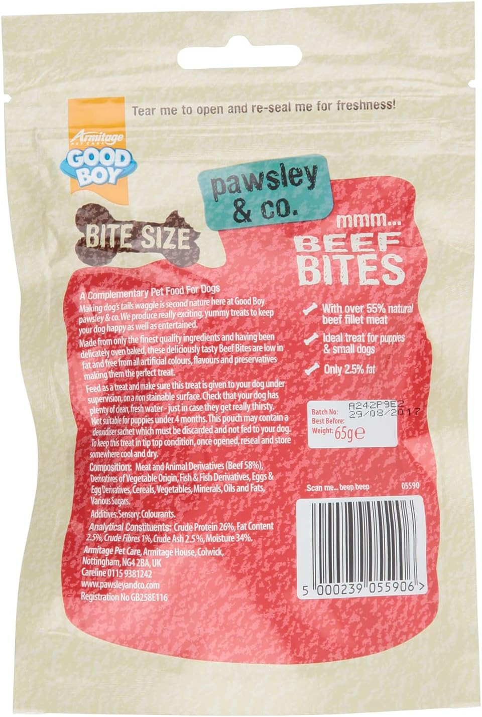 Good Boy - Bitesize Chicken Bites - Dog Training Treats - Made with Over 50% Natural Meat - 65 g e - Low Fat Dog Treats - Case of 10 & Deli Bites Duck, Pack of 10