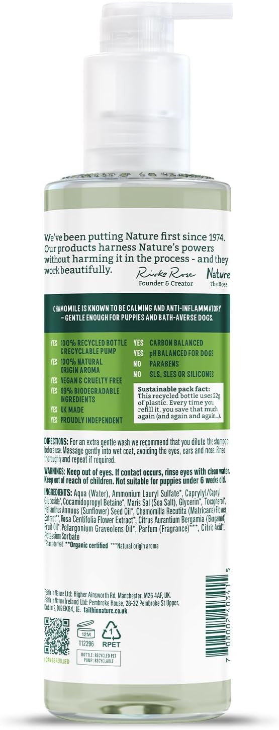 Faith In Nature Natural Coconut Dog Shampoo, Vegan & Cruelty Free, No SLS,Silicones or Parabens, Detangling, For Curly Coats, 400ml