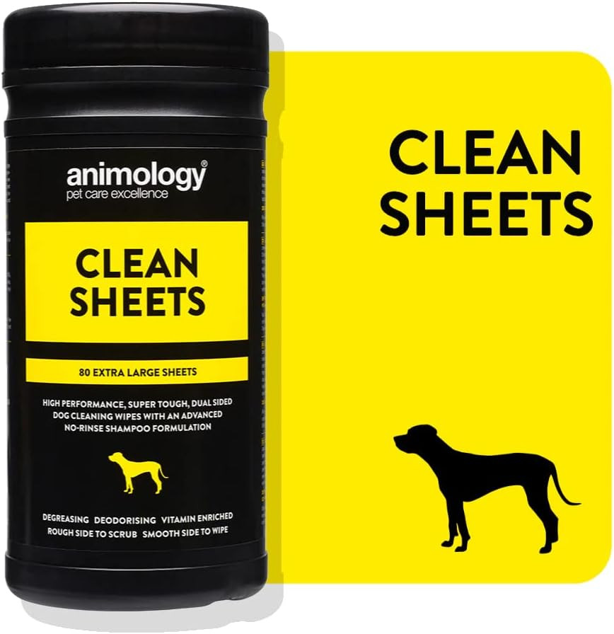 Animology Clean Sheets Dog Cleaning Wipes, Pack of 80
