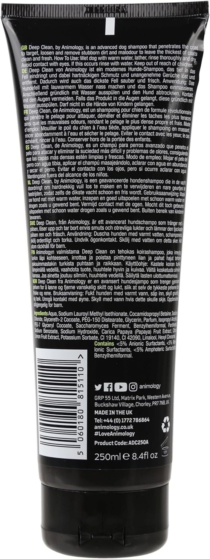 Animology Deep Clean Intensive Dog Shampoo 250ml 250 g (Pack of 2)