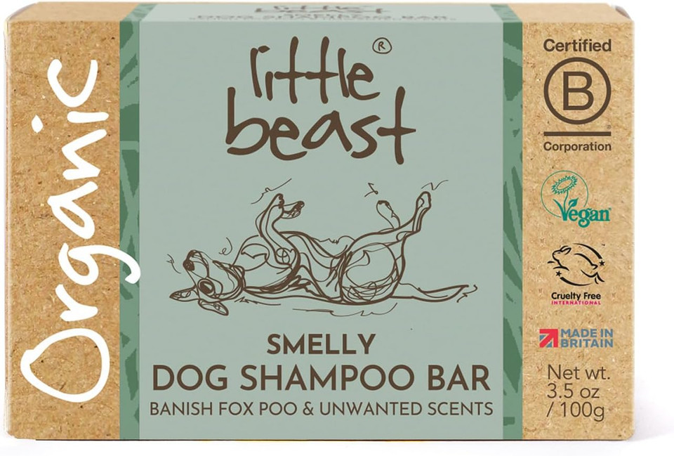 Little Beast Smelly Dog Shampoo Bar | Odour Control with Charcoal & Zinc Oxide | Vegan, Cruelty-Free, No SLS or Parabens | Fresh-Smelling Pet Shampoo Bar | 100g