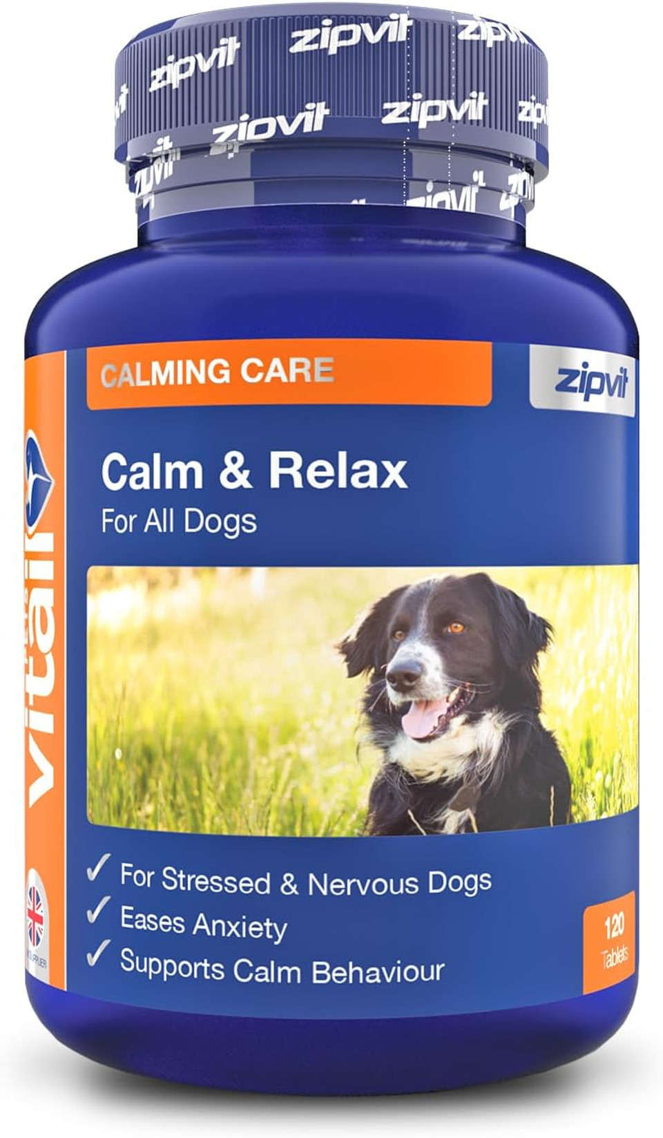 Zipvit Dog Calming Tablets, Natural Calming Support, Reduces Stress, Anxiety, Fear and Separation Anxiety, 120 Tablets, Liver Flavour