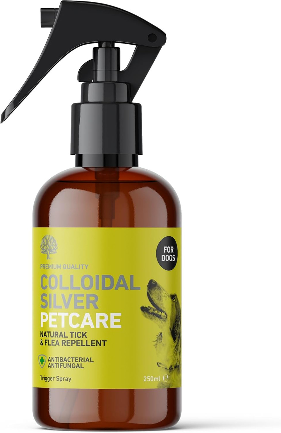 Nature's Greatest Secret All Natural Antibacterial Colloidal Silver Petcare Tick & Flea Repellent 250ml for Dogs