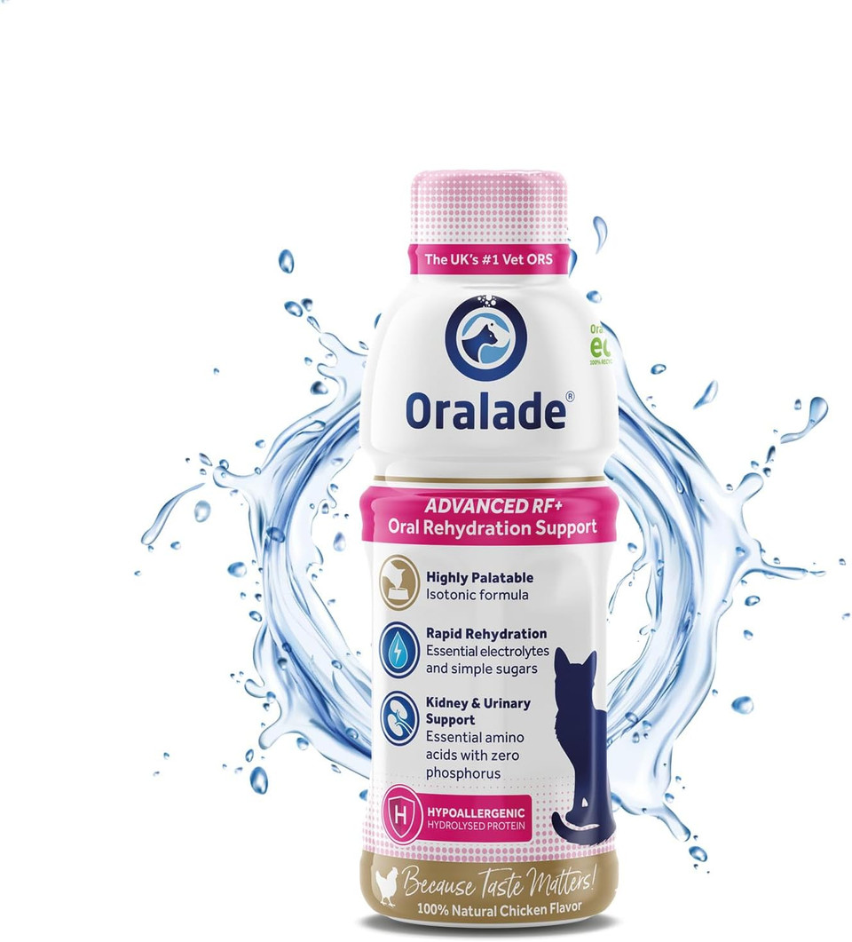 Oralade - Advanced RF+, Oral Rehydration Support for Cats - Fast Acting Isotonic Formula - Kidney and Urinary Support - Natural Chicken Flavour - Highly Palatable - For all Ages - 330ml
