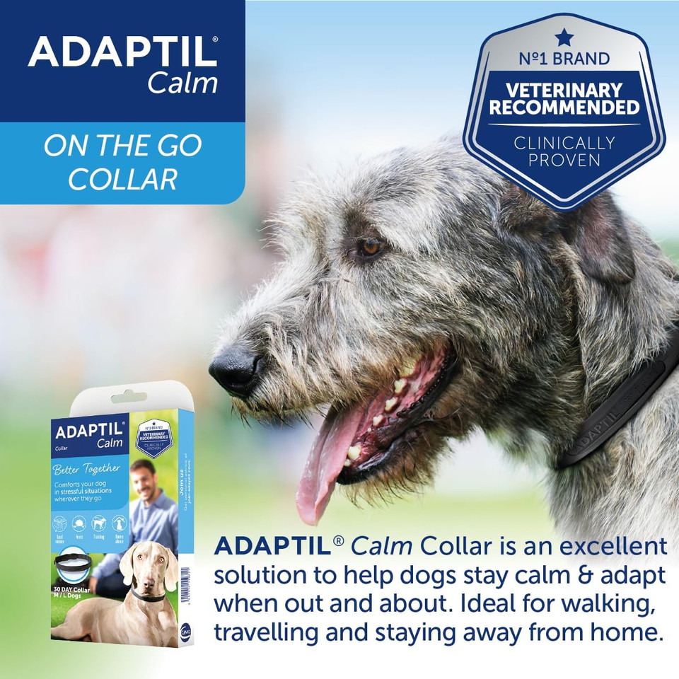 Adaptil Calm-On-The-Go Collar For Dogs Small, Adaptil Calming Dog Collar Helps Reduce Dog Anxiety With Natural Pheromones, Dog Calm Collar Helps To Reduce Stress And Behavioural Issues
