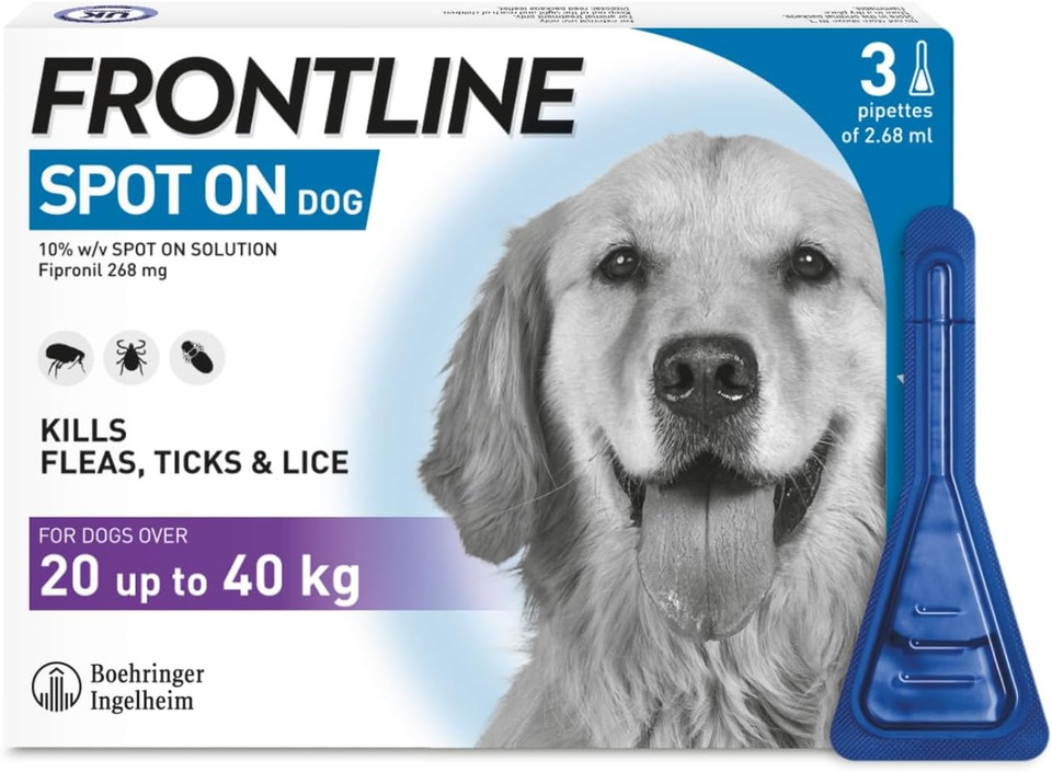 FRONTLINE Spot On Flea & Tick Treatment for Large Dog (20-40kg) 3 Pipettes