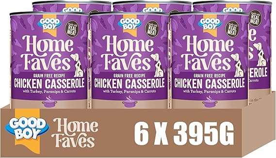 Good Boy Home Faves Grain Free Wet Dog Food Cans, Chicken Casserole, 6 Tins x 395 g