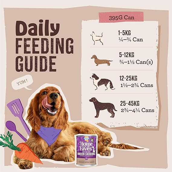 Good Boy Home Faves Grain Free Wet Dog Food Cans, Chicken Casserole, 6 Tins x 395 g