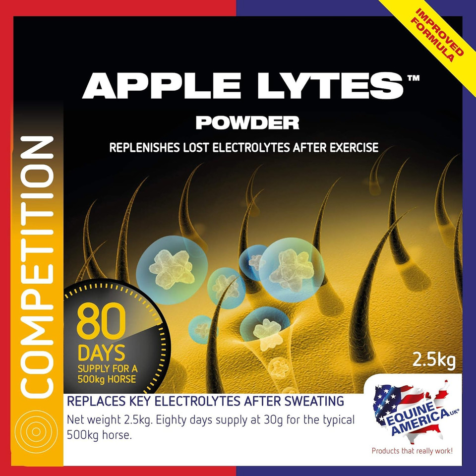 Equine America Apple Lytes Powder | Premium Horse & Pony Performance Supplement | Replenishes Lost Electrolytes & Accelerates Recovery | 2.5 Kg