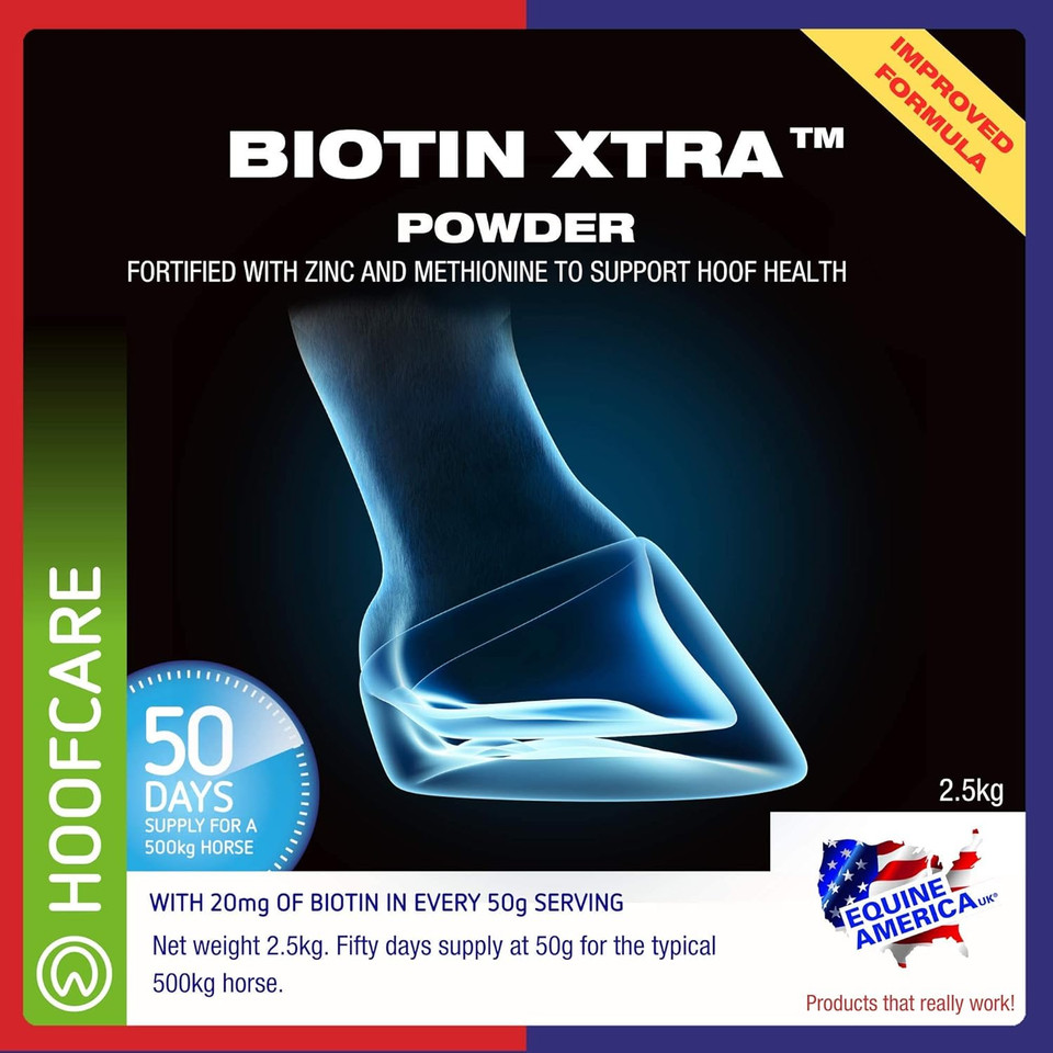 Equine America Biotin Xtra Powder | Premium Ready To Use Horse & Pony Supplement | For Hoof Support | 2.5kg