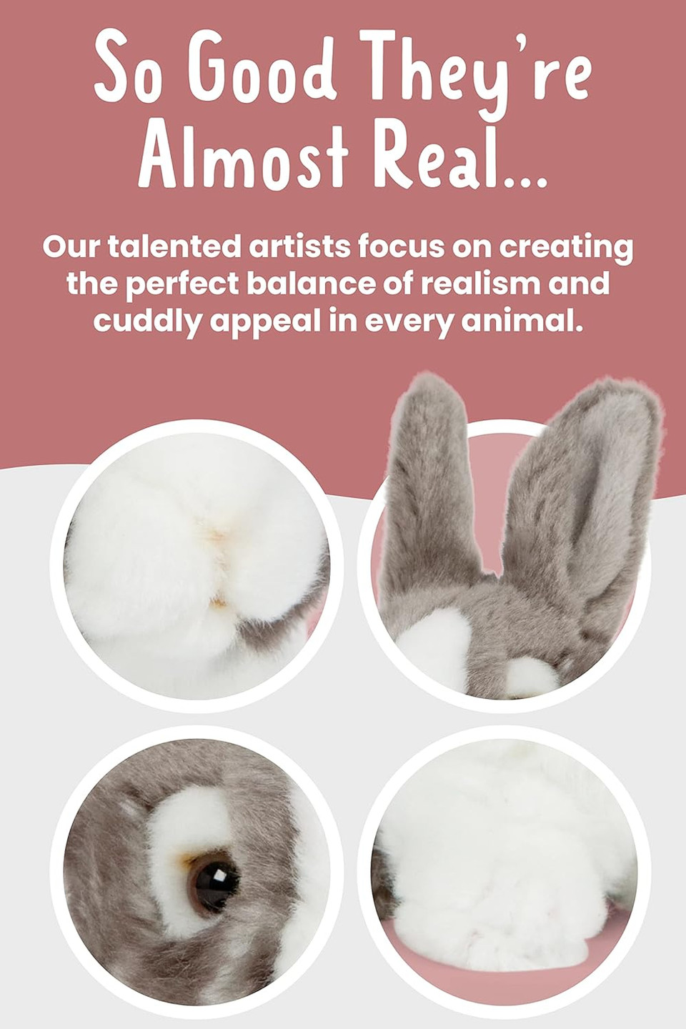 Living Nature Brown Pet Rabbit, Realistic Soft Cuddly Bunny Toy, Naturli Eco-Friendly Plush, 20cm