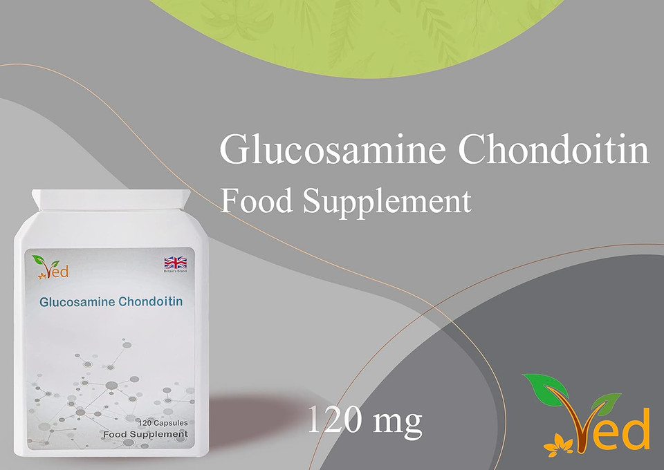 Ved Glucosamine and Chondroitin High Strength Joint Support & Flexibility Supplement with Turmeric & Vitamin C |120 Capsules (60 Days Supply)