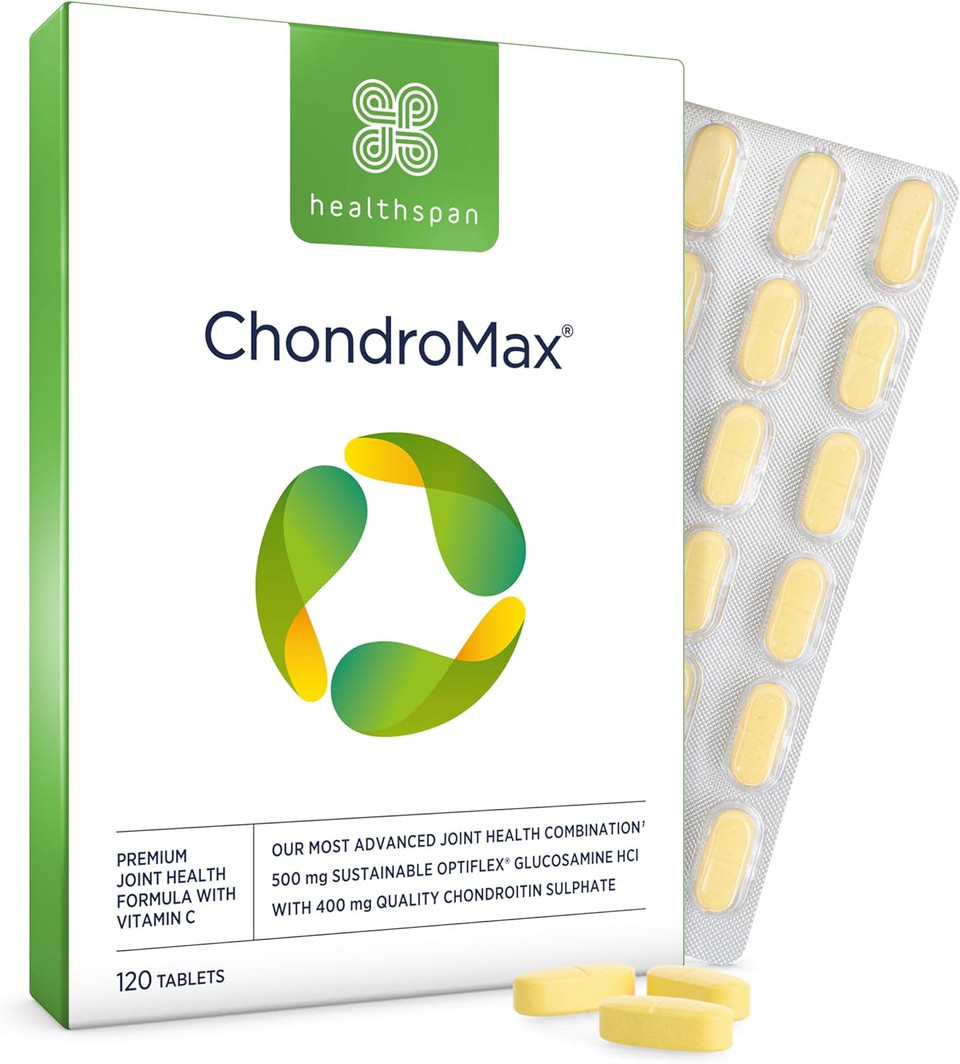 Healthspan High Strength Glucosamine & Chondroitin Joint Support | 500mg Optiflex Glucosamine HCI & 400mg Chondroitin Sulphate | Vitamin C for Joint Cartilage | Shellfish Free (60 Tablets)