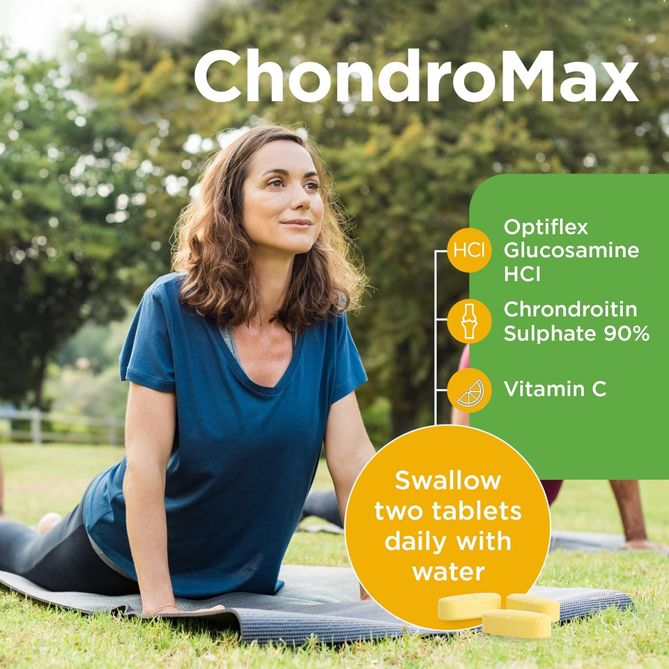 Healthspan High Strength Glucosamine & Chondroitin Joint Support | 500mg Optiflex Glucosamine HCI & 400mg Chondroitin Sulphate | Vitamin C for Joint Cartilage | Shellfish Free (60 Tablets)