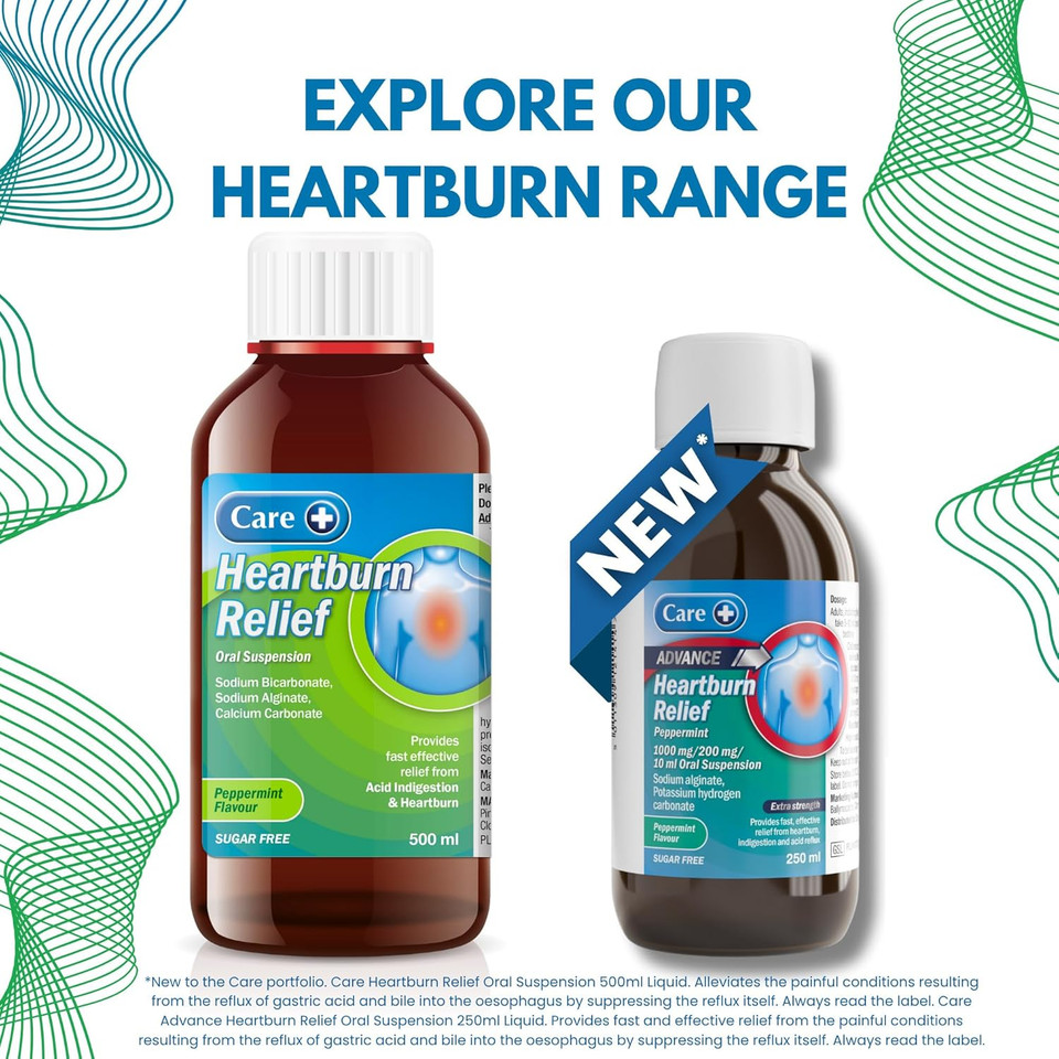 Care Heartburn Advance Indigestion and Heartburn Relief, Peppermint Flavour Oral Suspension, Fast-Acting Soothing Formula for Acid Reflux and Indigestion, Gentle on Stomach, Long-Lasting, 1 x 250ml Care Heartburn Advance Indigestion and Heartburn Relief, Peppermint Flavour Oral Suspension, Fast-Acting Soothing Formula for Acid Reflux and Indigestion, Gentle on Stomach, Long-Lasting, 1 x 250ml