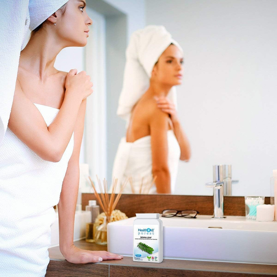 Health4All Senna Leaf 400mg 60 Capsules Pure Natural Herbal Overnight Relief, Stool Softener, Additive Free Regularity Supplement, Vegan Senna Leaf Capsules (not Tablets) | Made in UK