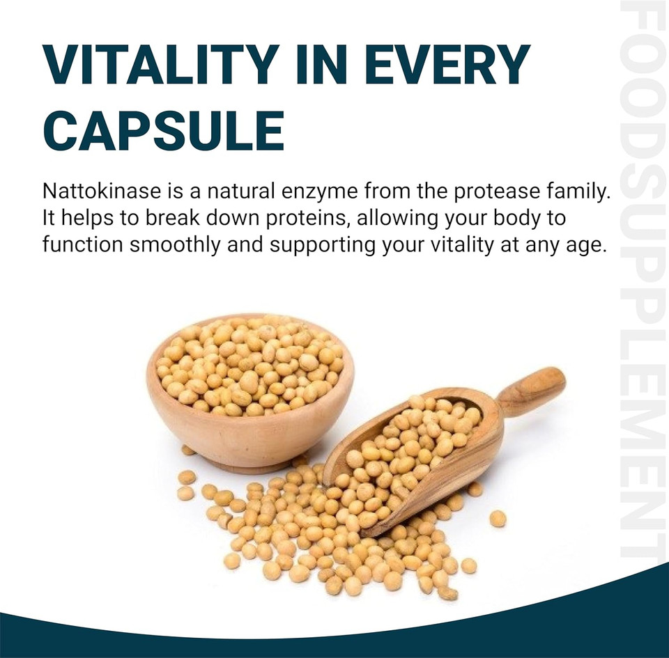 Ved Nattokinase, 2000 FU / 100mg, Nattokinase Natural Fermented Soybean Extract,Enzyme from Japanese Natto,90 Vegan Capsules (3 Months Supply)