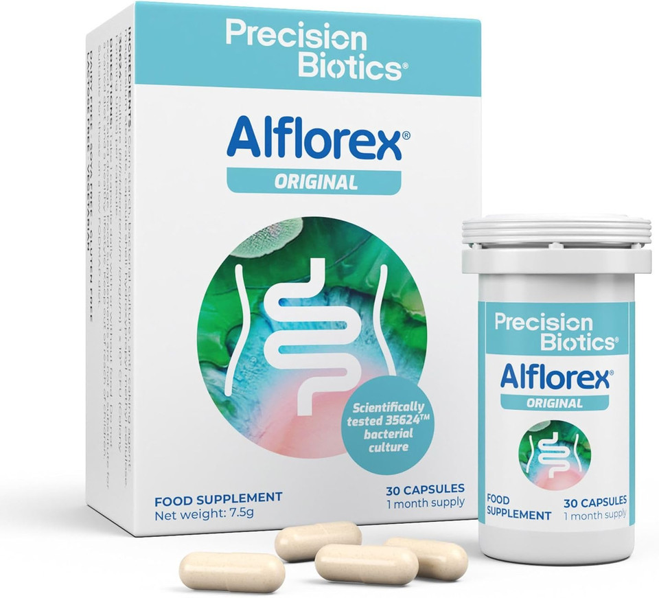 Alflorex Original - Daily Gut Health Probiotics Supplement with Unique Bifidobacterium Longum Bacteria Strain 35624 - Bacterial Cultures - 30 Capsules
