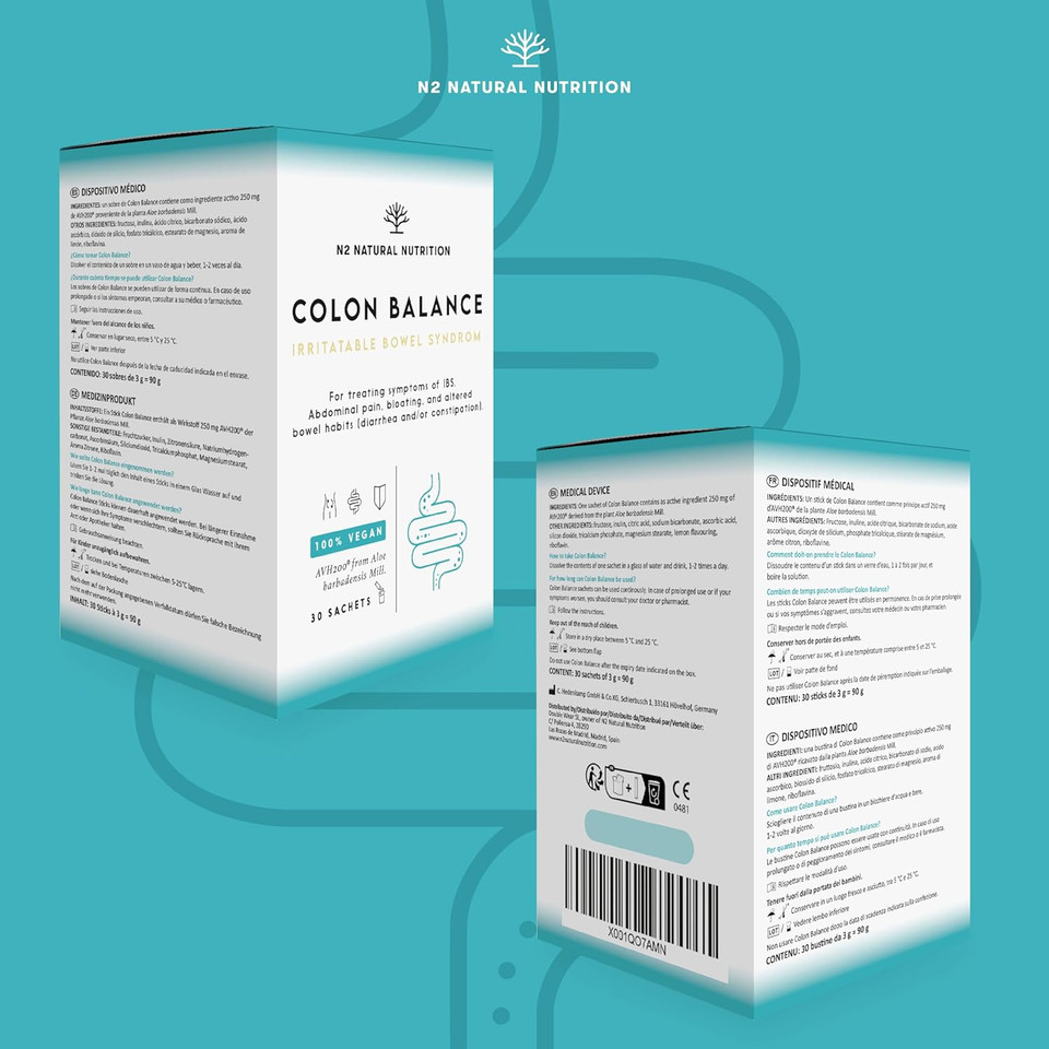 IBS Relief. Irritable Bowel Syndrome. Helps with Bloating, Constipation and Indigestion. Pain Refiel. Foos Supplement with proved Clinical Studies. Vegan. Gluten & Lactose Free. N2 Natural Nutrition