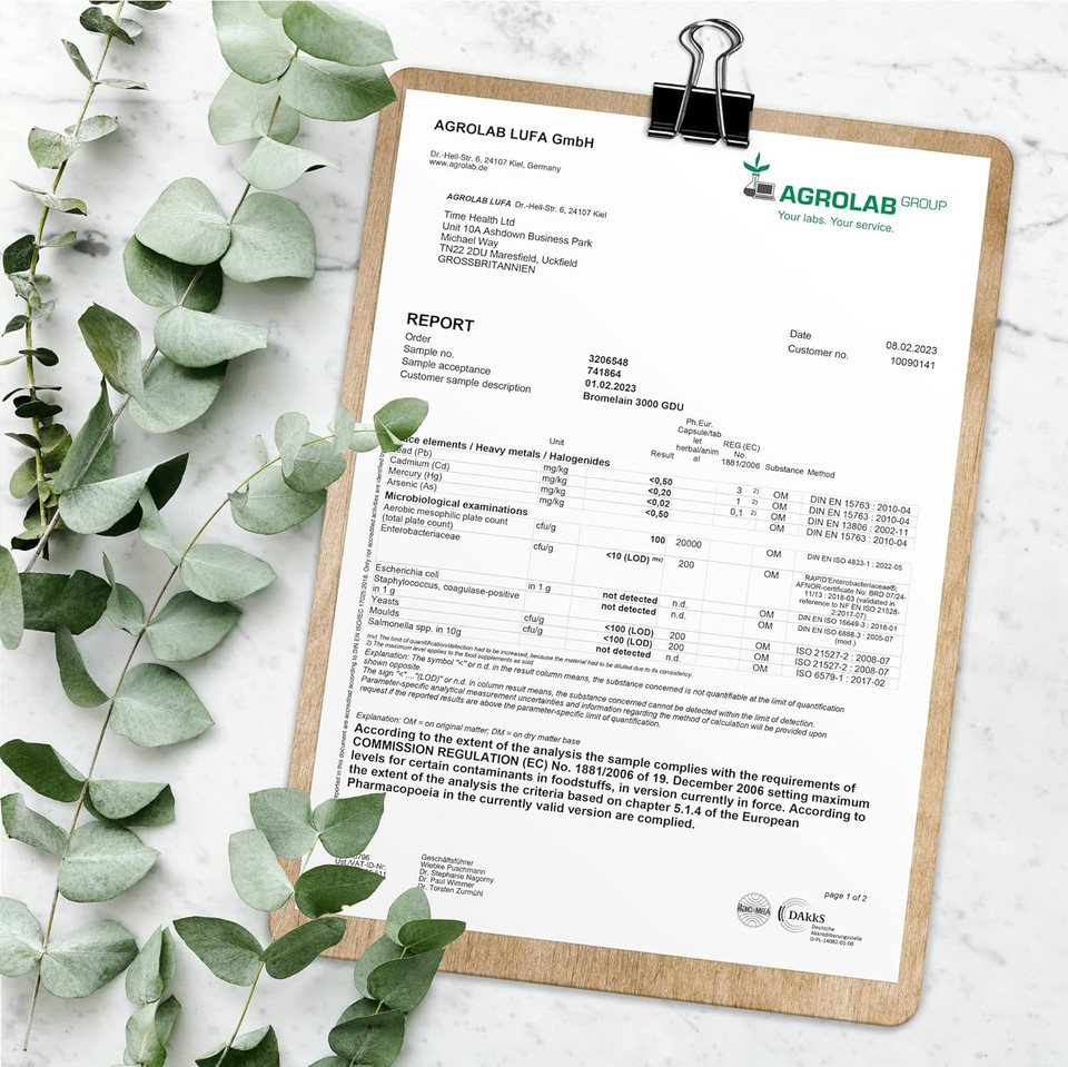 Bromelain Capsules - High Strength 3000 GDU - Highly Dosed 500mg per Capsule - Naturally Derived from Pineapple - UK Made - Zero Additives - Vegan - Pullulan (120 Count (Pack of 1))