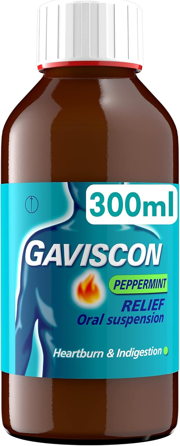Gaviscon Liquid Heartburn & Indigestion Relief Peppermint Flavour, 300 ml