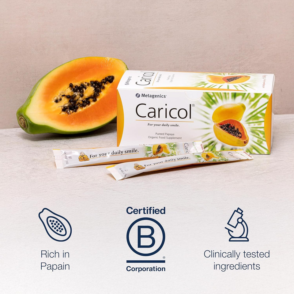 Metagenics Caricol Organic Papaya - Organic Food Supplement for Regular Bowel Function - 20g Stickpacks (20 Sticks)