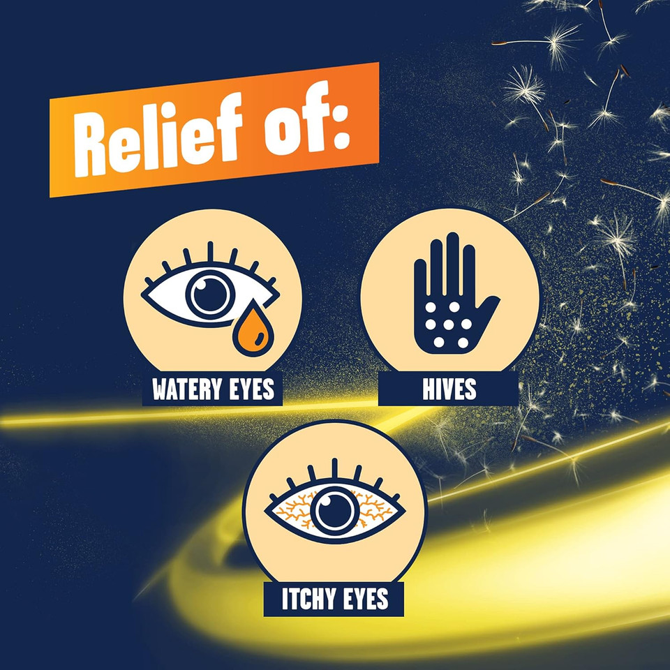 Benadryl Allergy One A Day 10 Mg Tablets - Effective and Long-Lasting Relief from Hay Fever, Pet, Skin and Dust Allergies - 14 Tablets