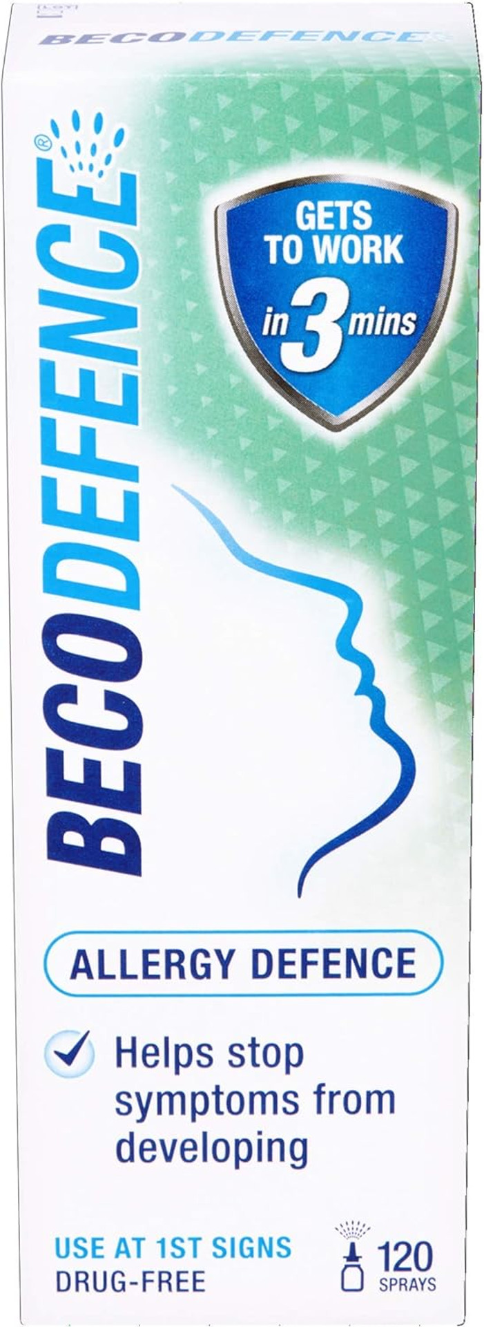 Becodefence Nasal Spray - AllergyHay Fever Defence from the First Signs of Symptoms - Gets to Work in 3 Minutes NonDrowsy 120 Sprays, 20 ml (Pack of 1) Becodefence Nasal Spray - AllergyHay Fever Defence from the First Signs of Symptoms - Gets to Work in 3 Minutes NonDrowsy 120 Sprays, 20 ml (Pack of 1)