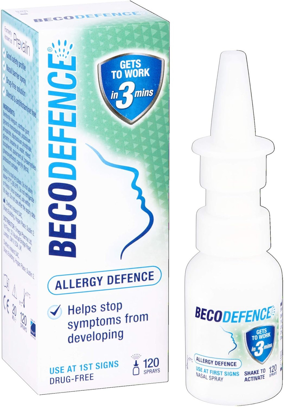 Becodefence Nasal Spray - AllergyHay Fever Defence from the First Signs of Symptoms - Gets to Work in 3 Minutes NonDrowsy 120 Sprays, 20 ml (Pack of 1) Becodefence Nasal Spray - AllergyHay Fever Defence from the First Signs of Symptoms - Gets to Work in 3 Minutes NonDrowsy 120 Sprays, 20 ml (Pack of 1)