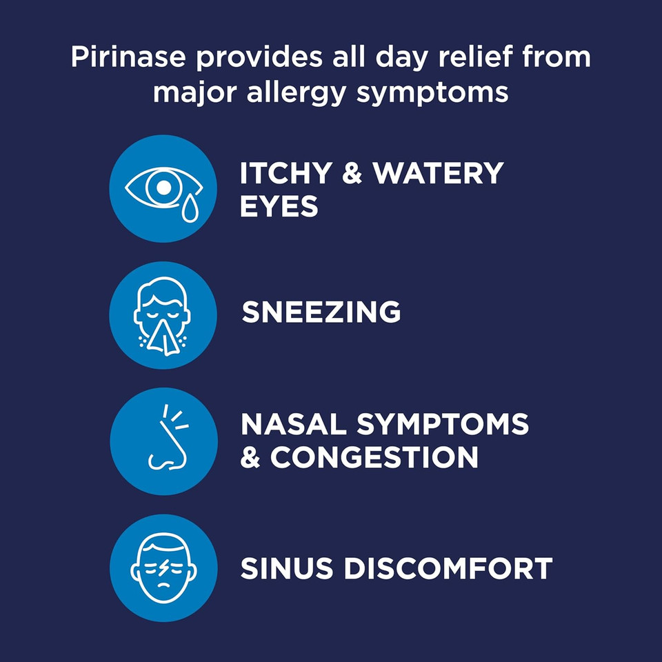 Pirinase Nasal Spray, Hayfever Relief for Adults, Once a Day Dose, 60 Sprays