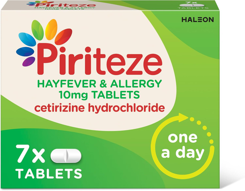 Piriteze Hayfever & Allergy Antihistamine Tablets (12x7 Pack), Allergy Relief, Cetirizine, 84 Tablets
