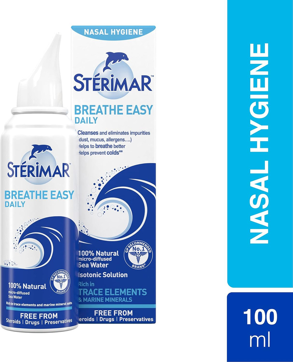 Sterimar Breathe Easy, Daily Nasal Spray For Cold, 100% Natural Sea Water, 100 ml