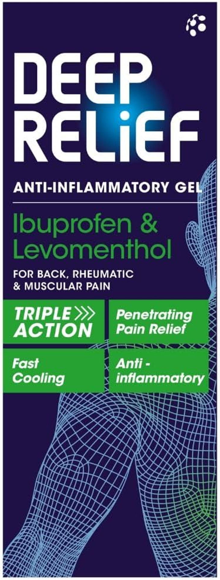 Deep Relief Anti Inflammatory Gel - Triple Action Relief From Back, Rheumatic & Muscular Pain, 30 g (Pack of 1)