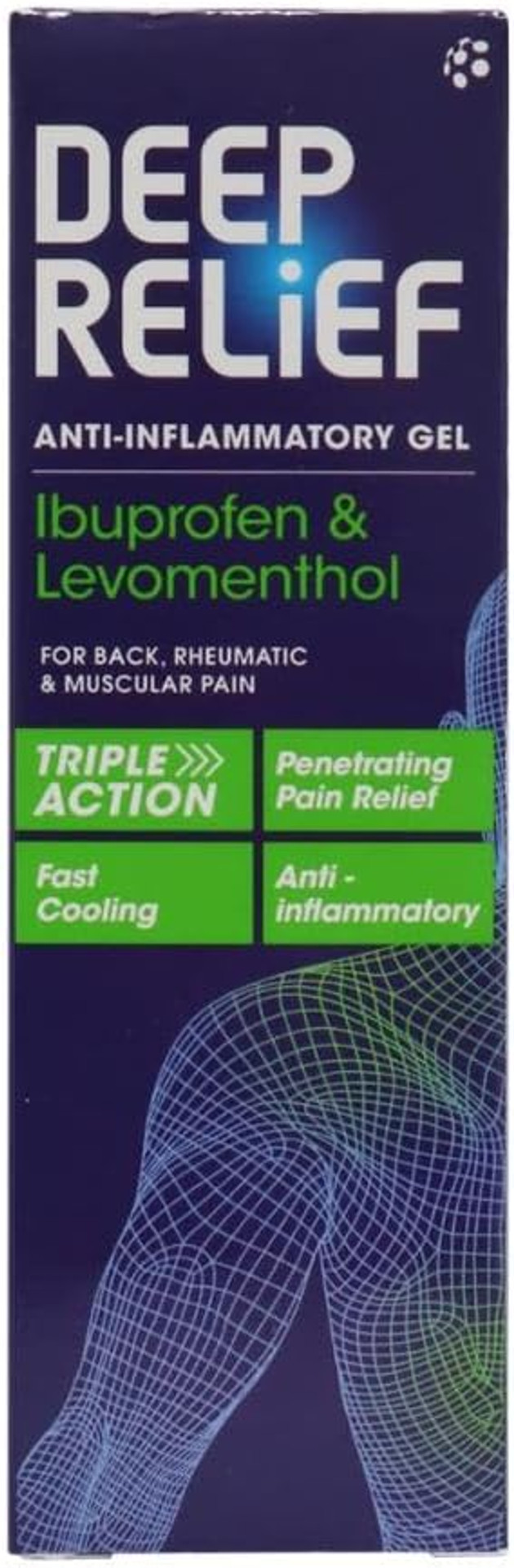 Deep Relief Anti Inflammatory Gel - Triple Action Relief From Back, Rheumatic & Muscular Pain, 50 g (Pack of 1)
