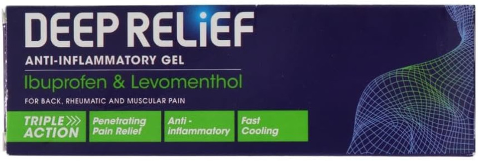 Deep Relief Anti Inflammatory Gel - Triple Action Relief From Back, Rheumatic & Muscular Pain, 50 g (Pack of 1)