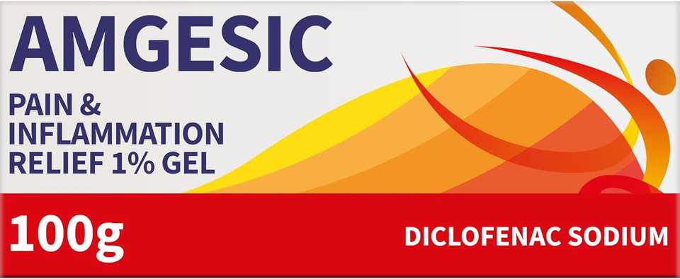 Amgesic Pain Relief 1% Gel 100g Relief Diclofenac Gel  Anti-Inflammatory Gel for Back Pain Relief, Muscle Aches, Stiff Joints and Swelling