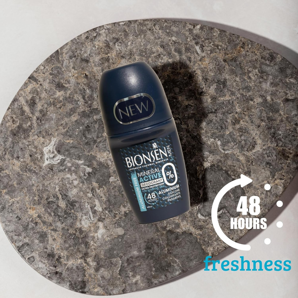 Bionsen Mineral Active men roll-on; Japanese Minerals; 48 Hrs Protection; 50 ml (Pack of 2)