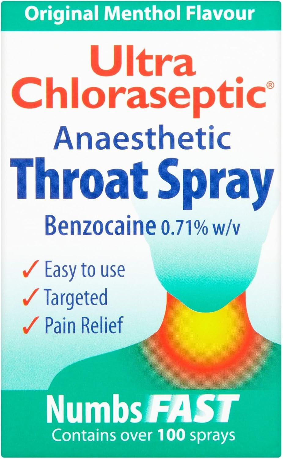 6 x Ultra Chloraseptic Throat Spray Menthol 15ml
