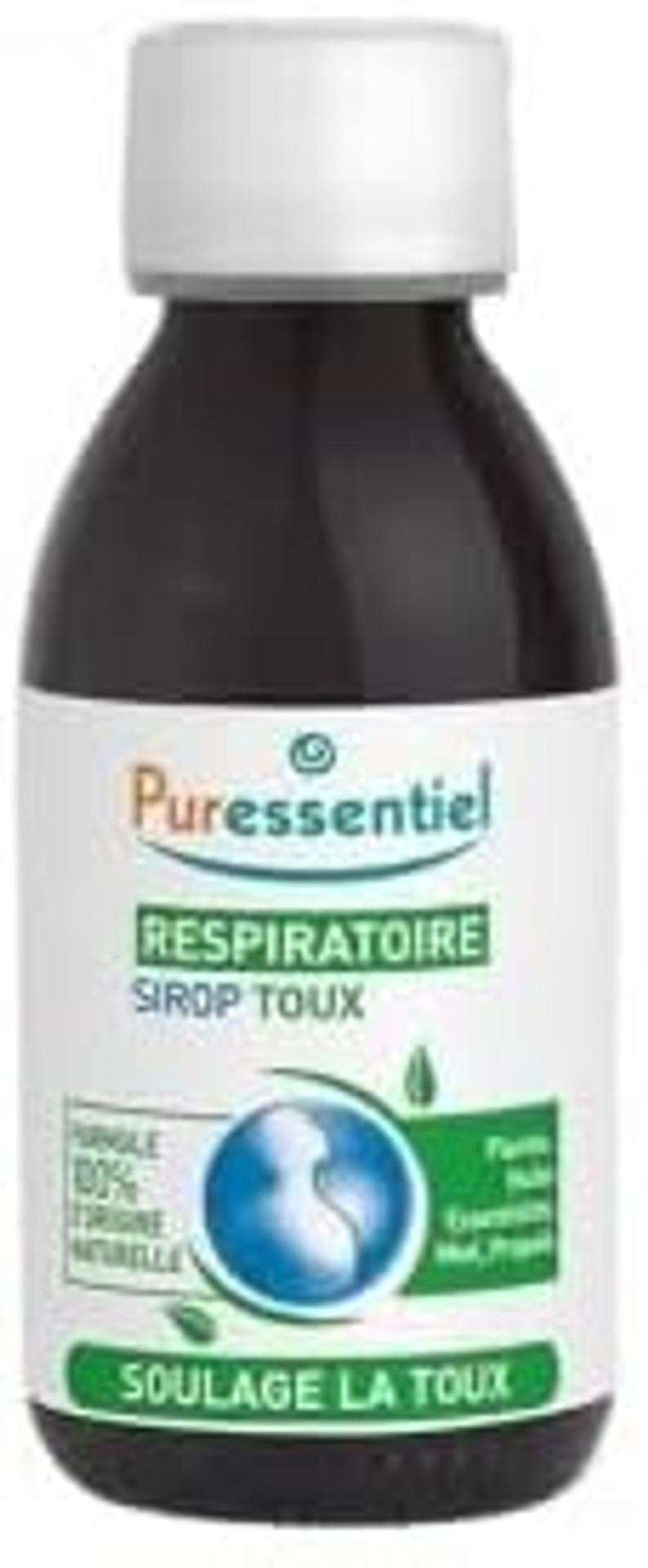 Puressentiel Respiratory Cough Syrup 125ml - Cough Relief for All Coughs + Cold & Flu - Chesty Cough, Mucus Cough - 100% Natural Origin Medical Device - Essential Oils & Honey - for Children Aged 12+