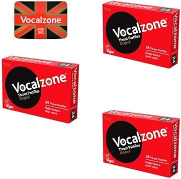 Vocalzone Original 3 Pack Bundle + Free Tin | Sore Throat Relief Pastilles
