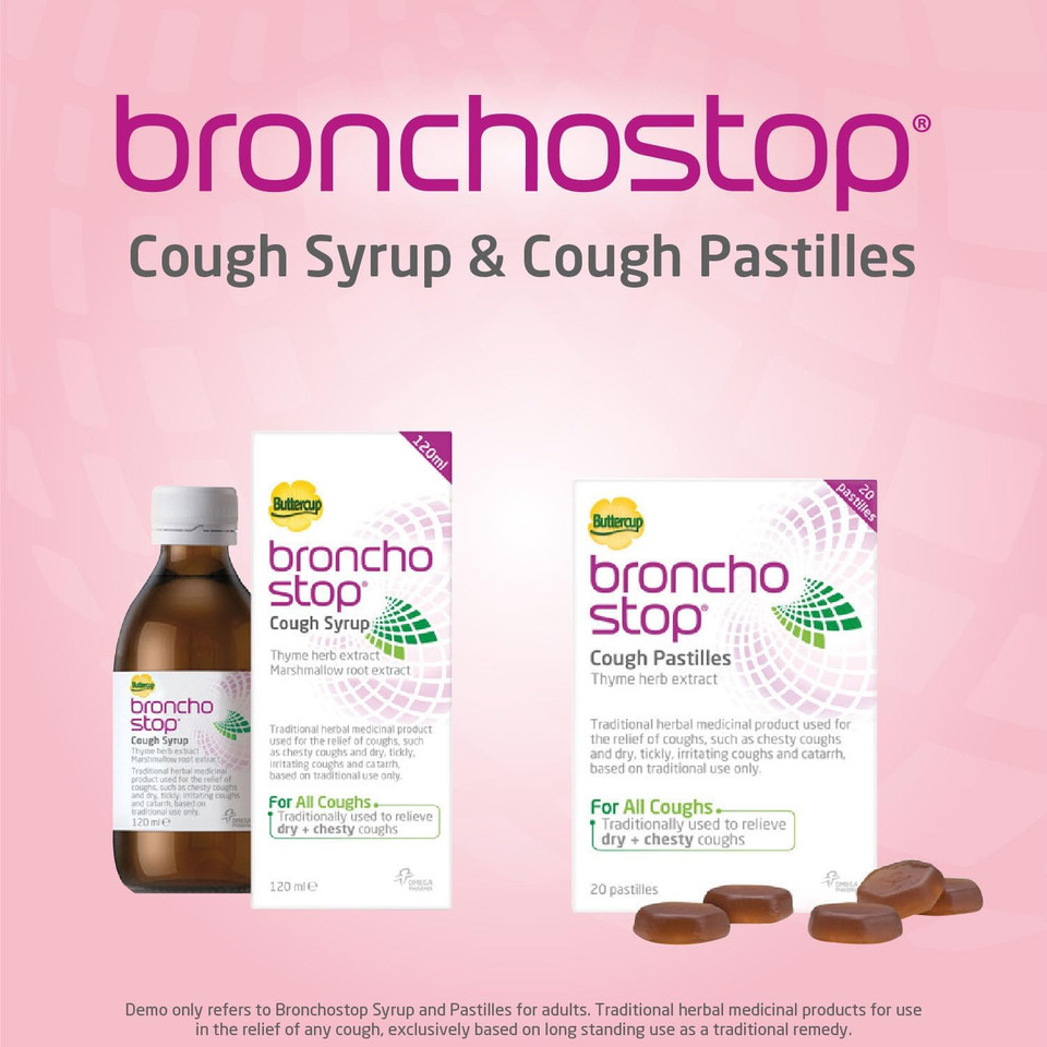 Bronchostop Cough Syrup - for The Relief of Any Cough - 200 ml (Pack of 2)