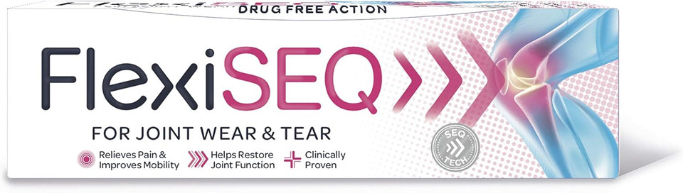 FlexiSEQ 100g Gel, Topical Gel for Joint Wear & Tear, Drug Free, for All synovial Joints (HIPS, Knees, Shoulders, Hands, feet etc)