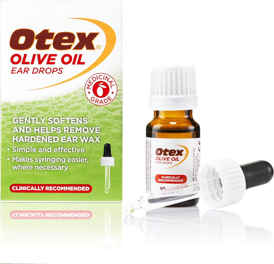 Otex Olive Oil Ear Drops For Natural, Gentle Removal of Excessive, Hardened Ear Wax. Bottle with Dropper Applicator, 10 ml (Pack of 1)