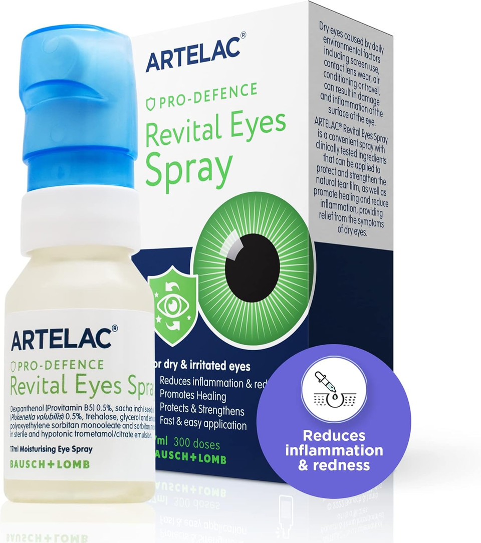 Artelac Revital Eyes Spray, Pro Defence Dry Eye Spray, Irritation, Inflammation and Redness, Preservative Free Eye Mist - Long Lasting Relief, Contact Lens Friendly, 17ml