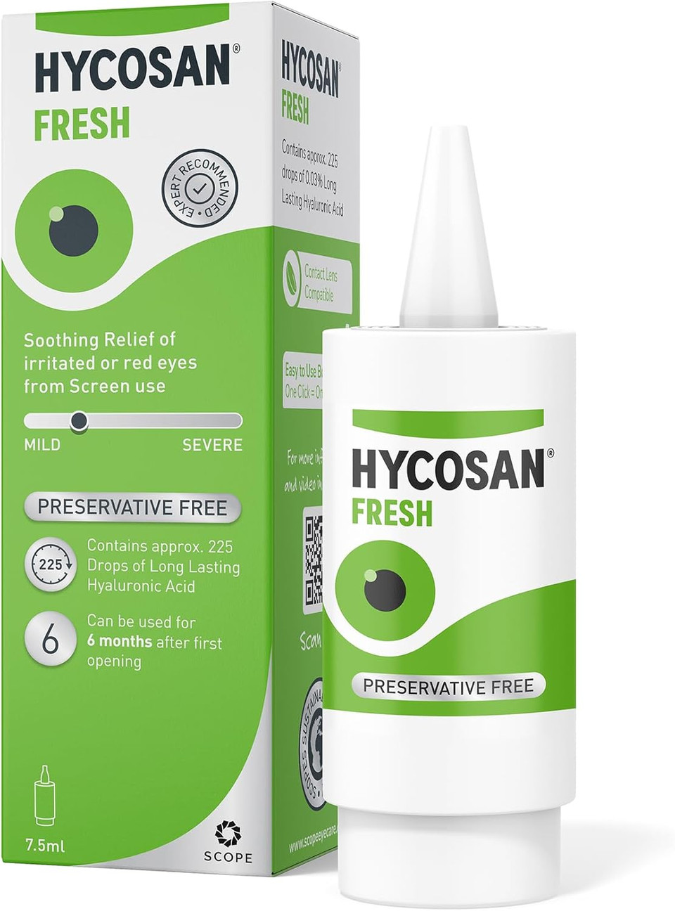 Hycosan Fresh - Triple Pack - Eye Drops with Hyaluronic Acid for Soothing Relief of Mild Dry Eyes, Irritation, or Redness from Screen Use - Preservative Free - 3x225 Measured Doses Hycosan Fresh - Triple Pack - Eye Drops with Hyaluronic Acid for Soothing Relief of Mild Dry Eyes, Irritation, or Redness from Screen Use - Preservative Free - 3x225 Measured Doses