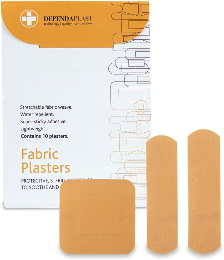 Dependaplast Advanced Fabric Plasters Assorted - Latex-Free, Washproof, Extra Flexible, Low-Allergy Adhesive, Lightweight Stretch - Wallet of 20