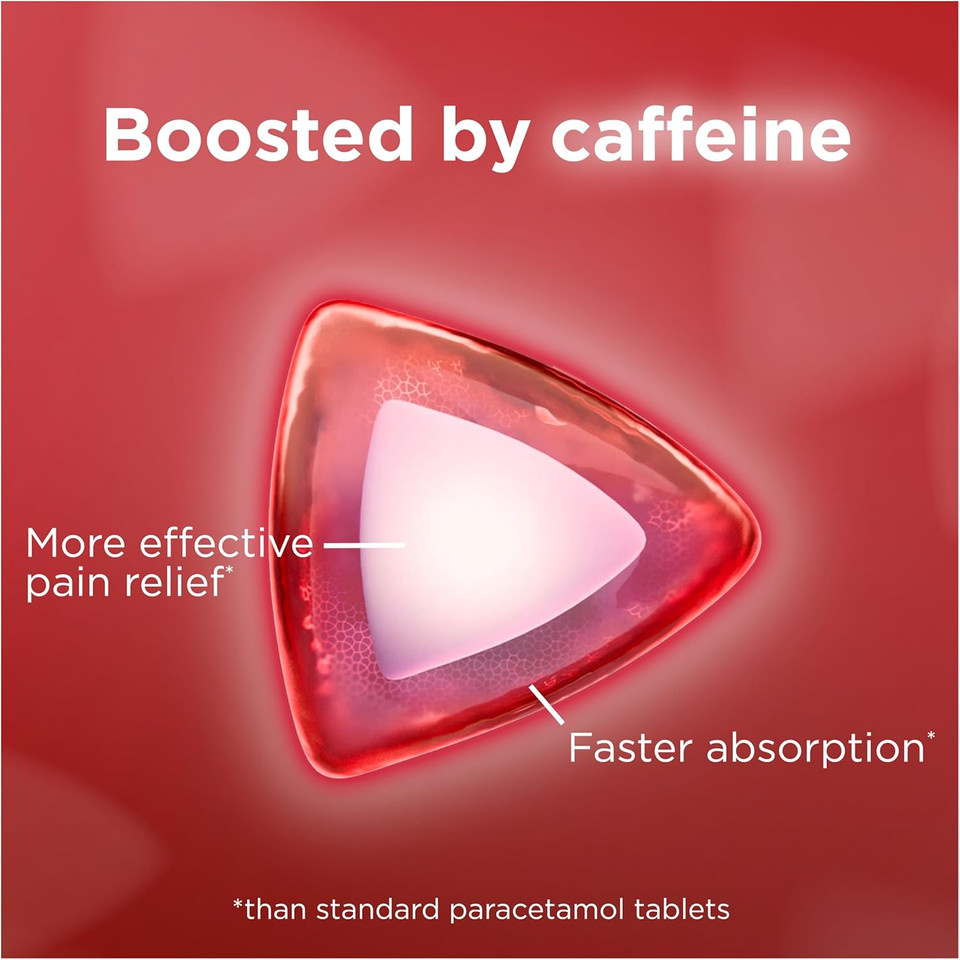 Panadol Extra Advance Painkillers, 500mg Paracetamol Tablets with 65mg Caffeine, Pain Relief for Migraines, Headaches, Backache, Joint Pain, Period Pain and Toothache, Pack of 16