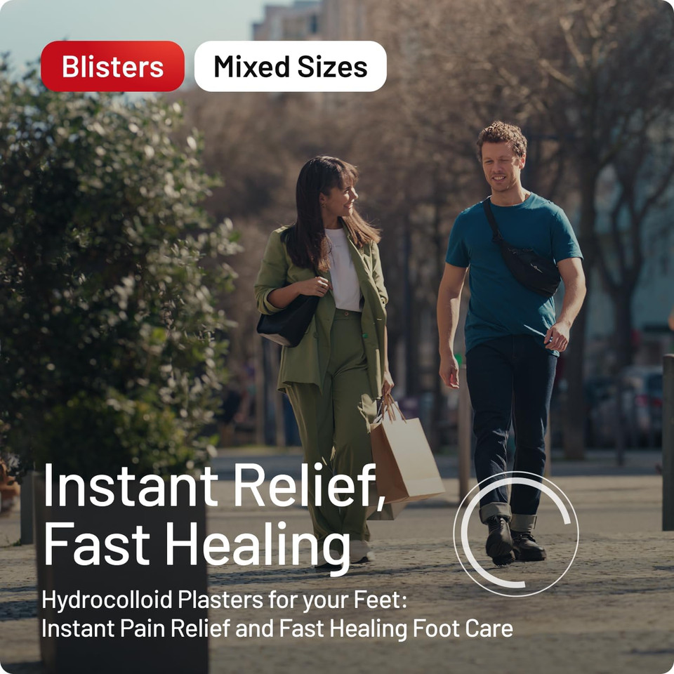 Compeed Blister Plasters Mixed Size 5 Pack - Hydrocolloid Foot Treatment - Heal Fast