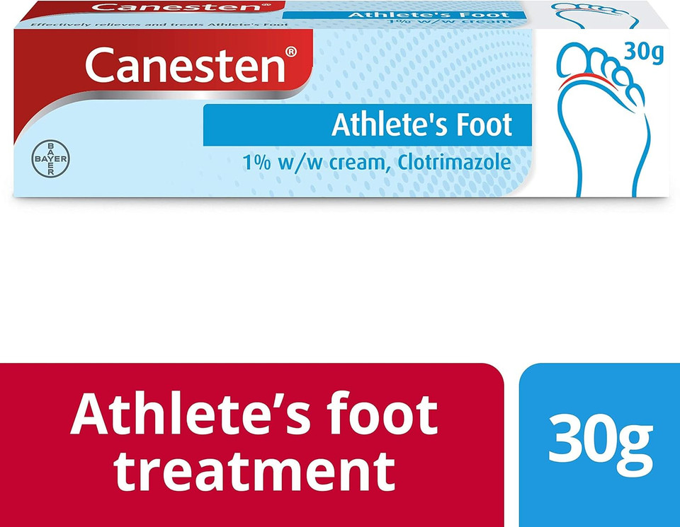 Canesten Athletes Foot 1% w/w Cream | Effective Athletes Foot Treatment | Soothes Itching | Destroys Athletes Foot Fungi | Antifungal Cream | Big pack |30 g (Pack of 1)