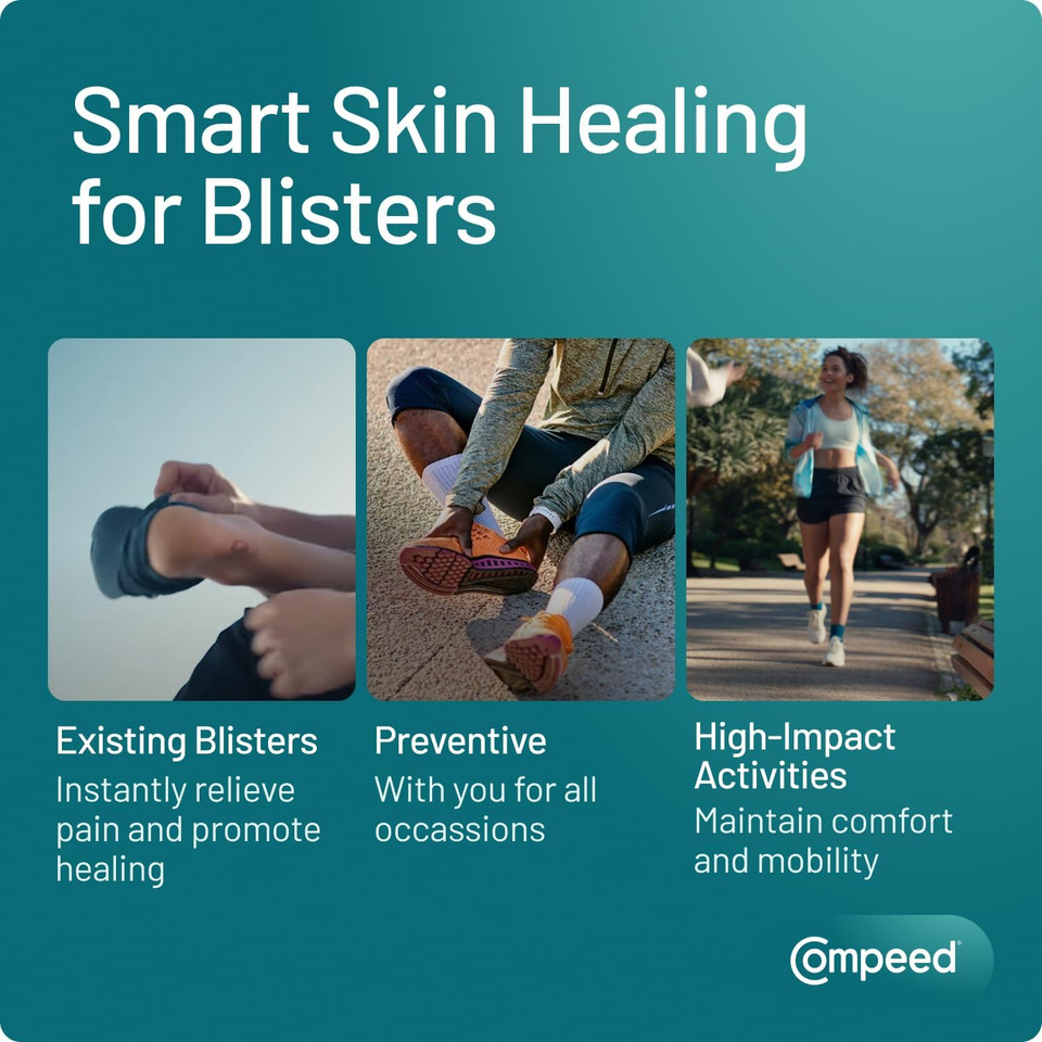 Compeed Blister Plasters for Toes 8 Pack - Hydrocolloid Foot Treatment - Heal Fast